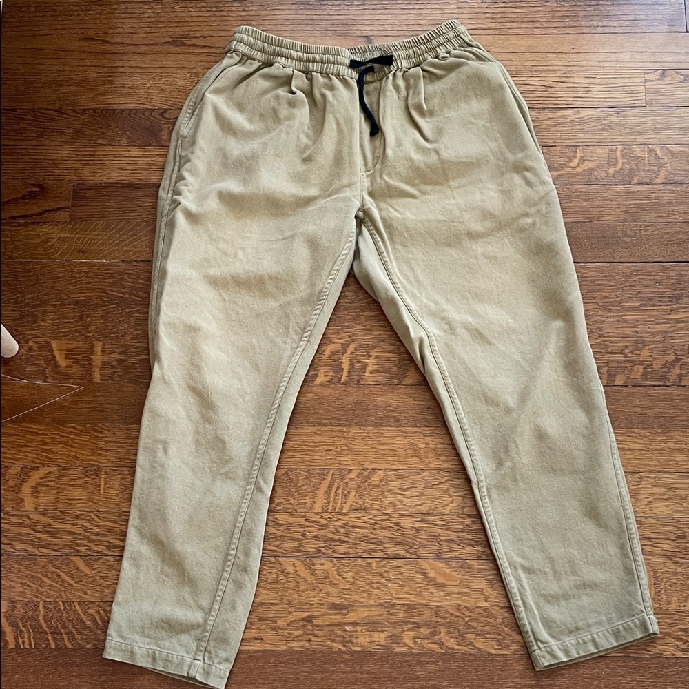 3sixteen Men's Khadi Fabric Drawstring Pants in Khaki